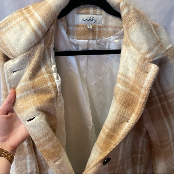 Sebby Shacket Shirt Jacket Plaid Button Up Coat Medium Preppy Academia Winter - Picture 14 of 16